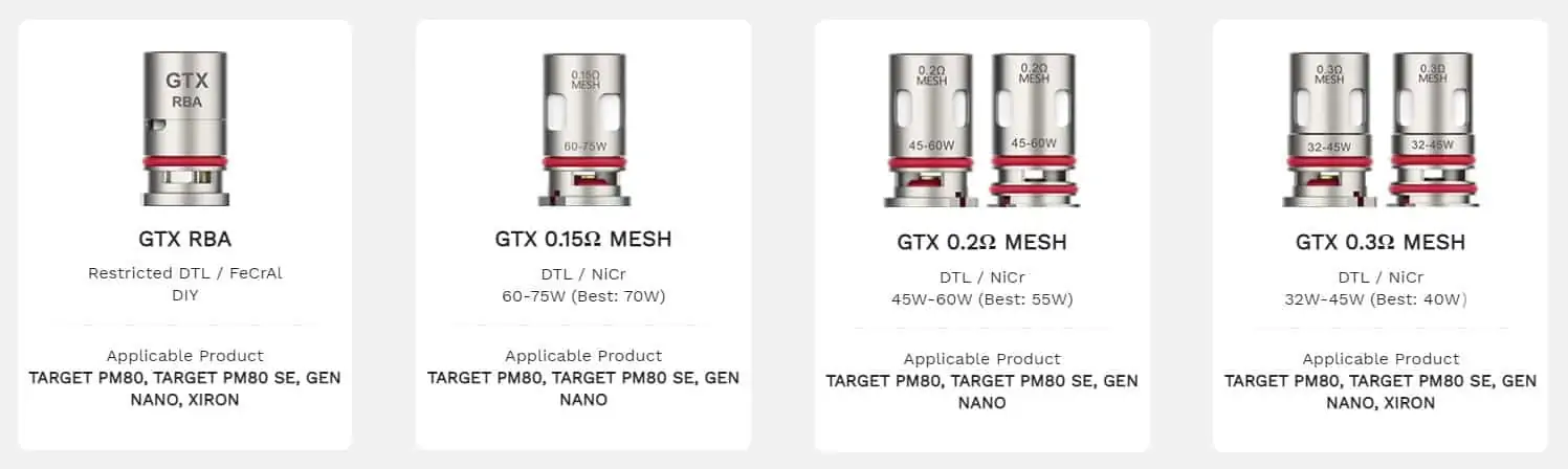 Resistencias Vaporesso Gtx