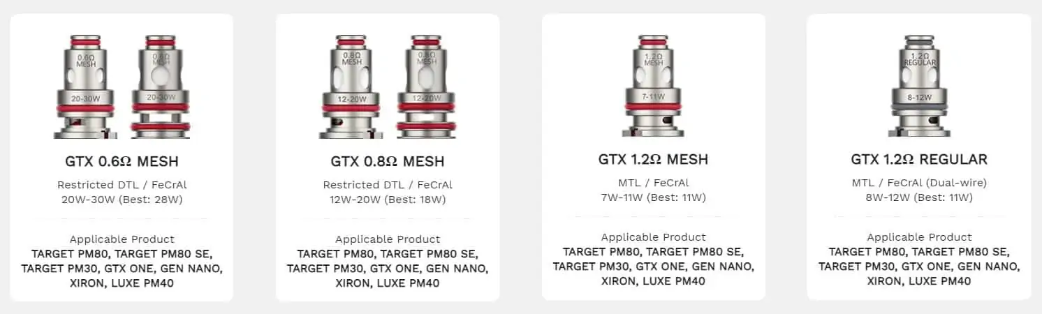 Resistencias Vaporesso Gtx
