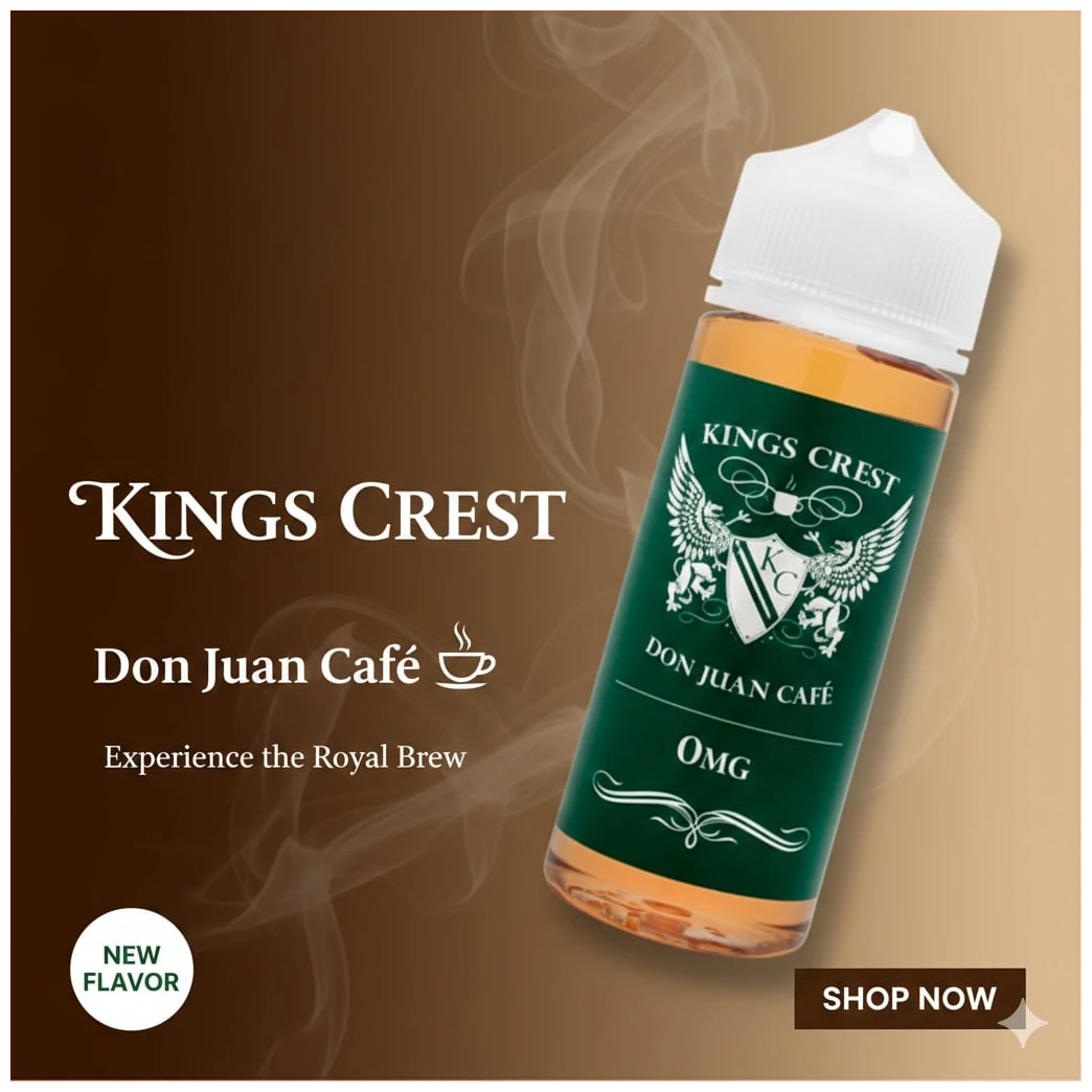 Kings Crest Don Juan Cafe 120ml 1 Kings Crest Don Juan Cafe 120ml banner 1.1