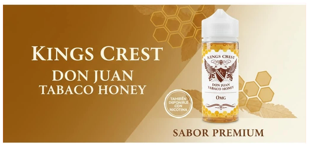 Kings Crest Don Juan Tabaco Honey 120ml 1 Kings Crest Don Juan Tabaco Honey 120ml banner 1.1