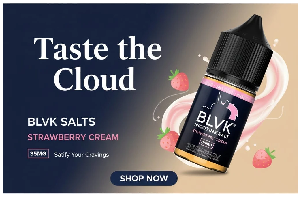 Blvk Cream Strawberry Salt 30ml 1 BLVK CREAMY STRAWBERRY SALT BANNER