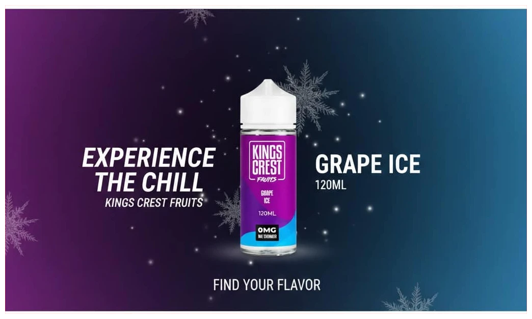 Kings Crest Fruits Grape Ice 120ml 1 Kings Crest Fruits Grape Ice 120ml banner 1.1