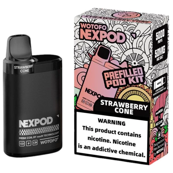 Vaporizador Wotofo Nexpod Kit Strawberry Cone 5000 Puffs