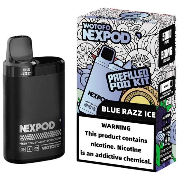 Vaporizador Wotofo Nexpod Kit Blue Razz Ice 5000 Puffs