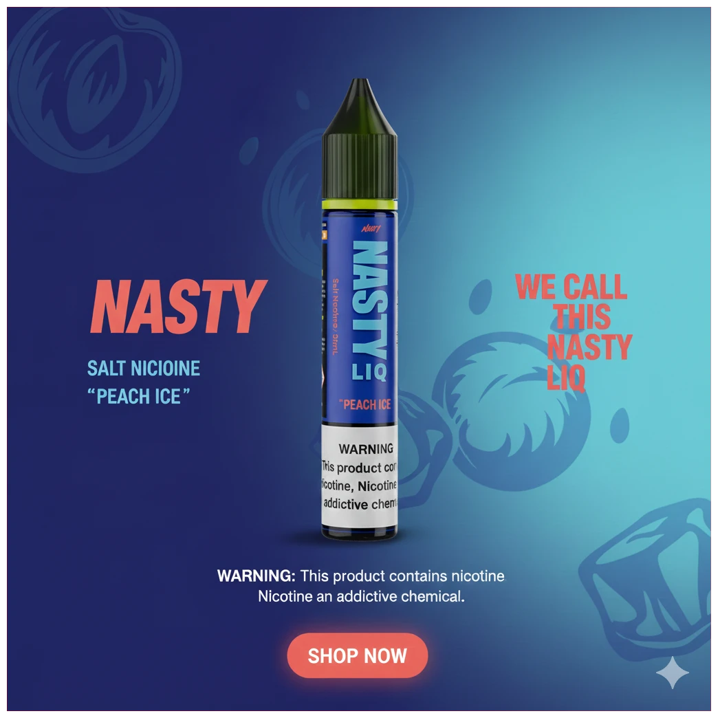 Nasty Juice Peach Ice Salt 30ml 1 NASTY JUICE PEACH ICE banner
