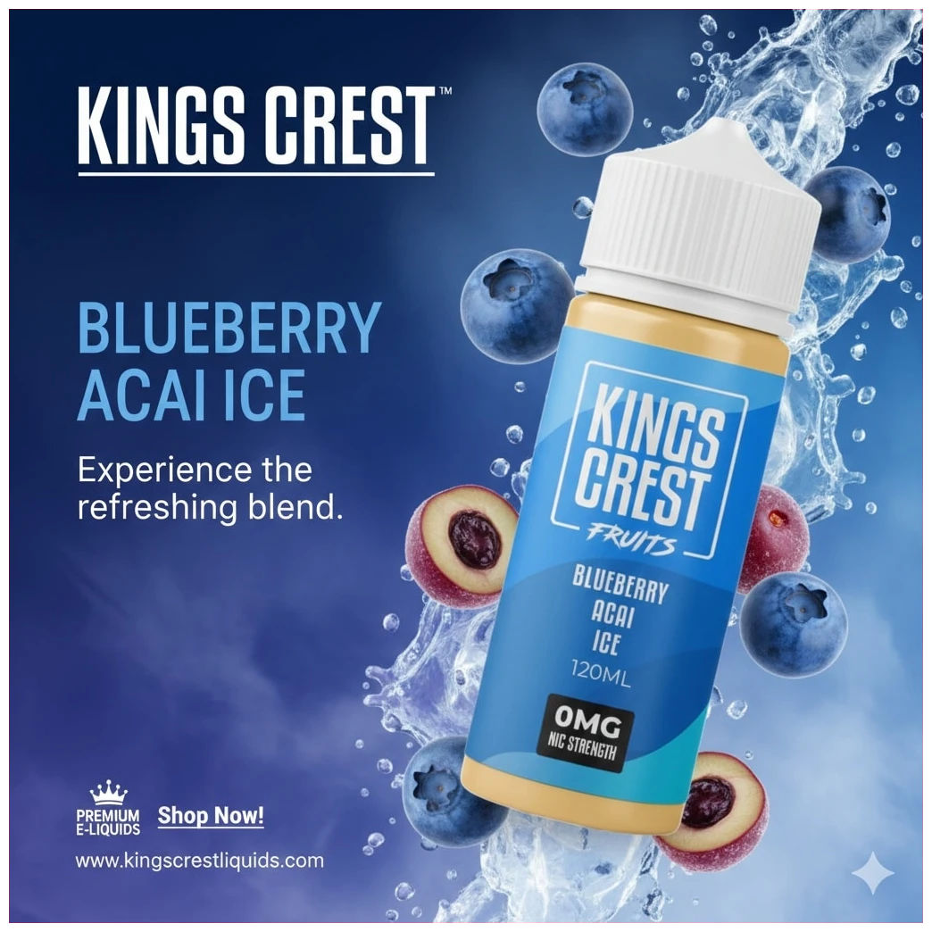 Kings Crest Fruits Blueberry Acai Ice 120ml 1 Kings Crest Fruits Blueberry Acai Ice 120ml banner 1.1
