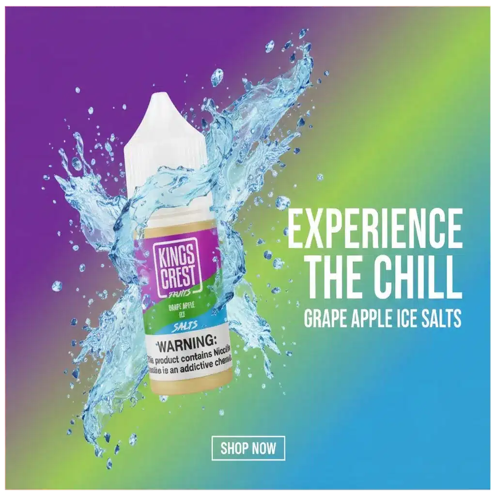 Kings Crest Fruits Grape Apple Ice Salt 30ml 1 kings crest fruits grape apple ice 30 ml banner