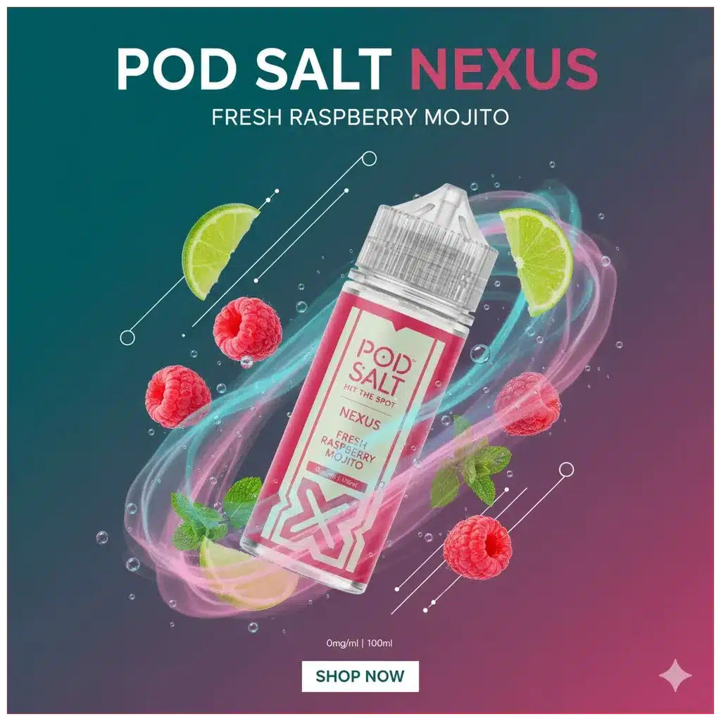 Pod Salt Fresh Raspberry Mojito 100ml 1 Fresh Rapsberry Mojito 100 ml banner