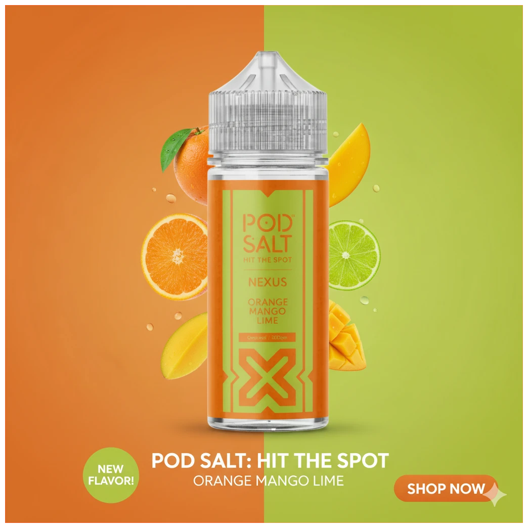 Pod Salt Orange Mango Lime 100ml 1 orange mango lime 100 ml pod salt banner 1.11