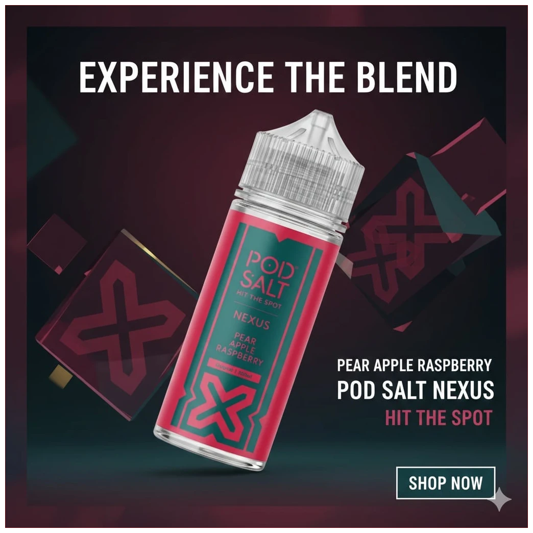 Pod Salt Pear Apple Raspberry 100ml 1 pear apple raspberry pod salt 100 ml banner 1 2 1