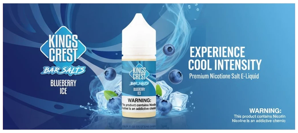 Kings Crest Bar Blueberry Ice Salt 30ml 1 Kings Crest Bar Blueberry Ice Salt 30ml banner 1.1