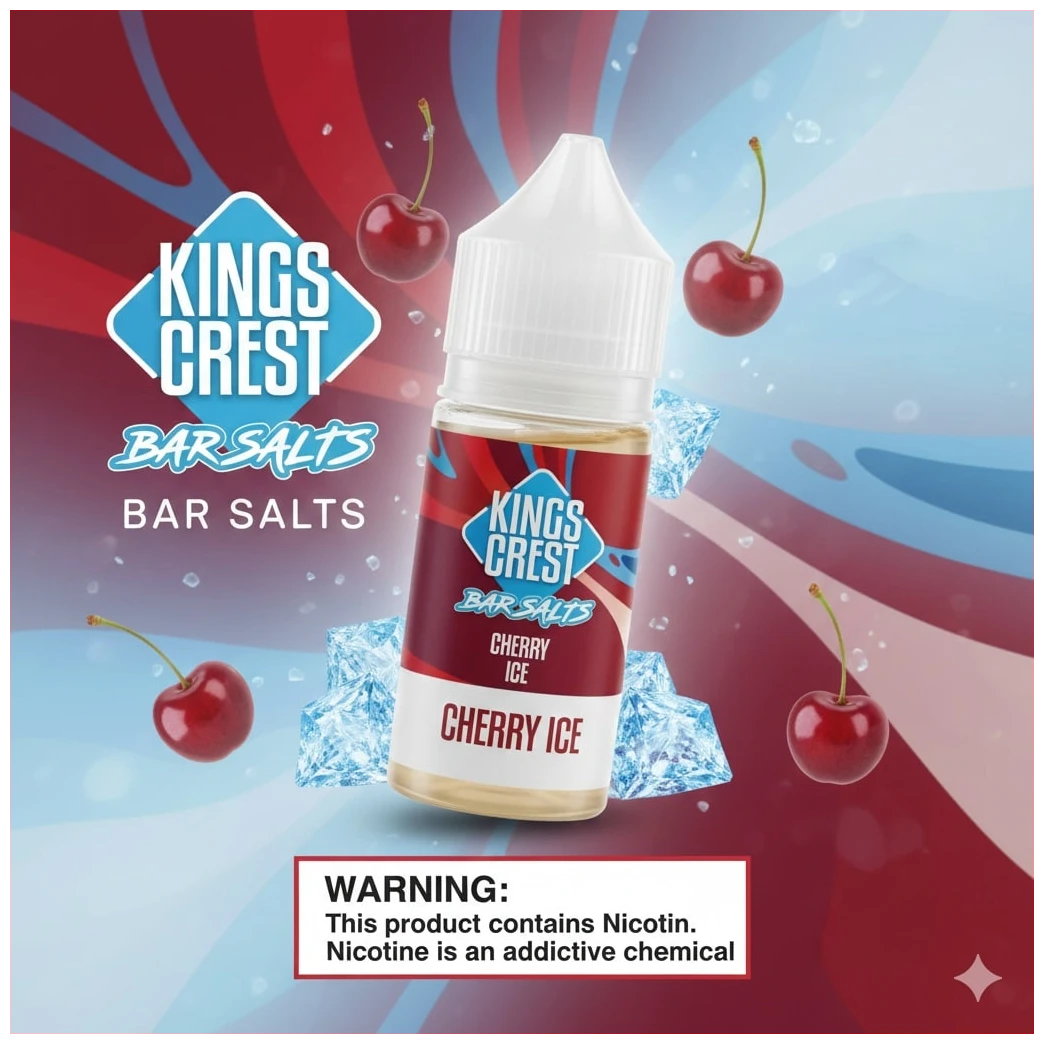 Kings Crest Bar Cherry Ice Salt 30ml 1 Kings Crest Bar Cherry Ice Salt 30ml banner 1.1