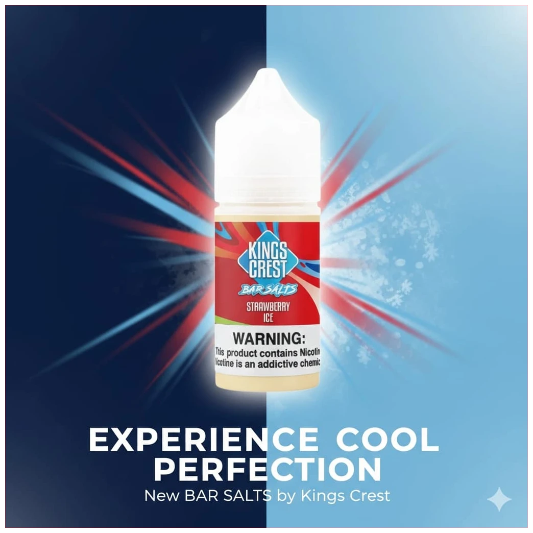 Kings Crest Bar Strawberry Ice Salt 30ml 1 Kings Crest Bar Strawberry Ice Salt 30ml banner 1.1