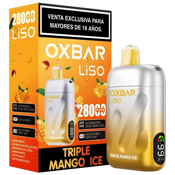 Vaporizador Oxbar Liso 28000 Puffs Triple Mango Ice