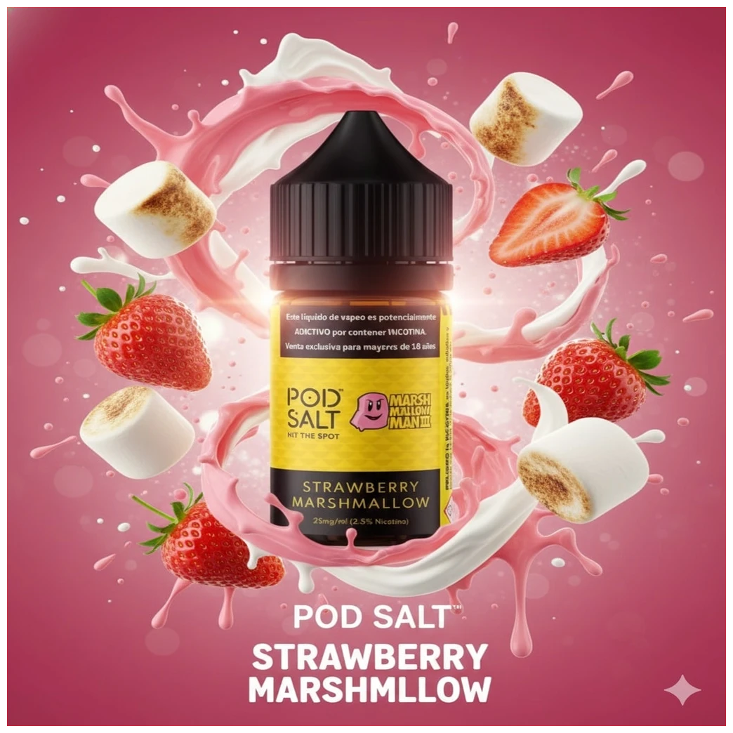 Pod Salt Marshmallow Man 3 Strawberry Marshmallow 30ml 1 Pod Salt Marshmallow Man 3 Strawberry Marshmallow 30ml banner 1 2