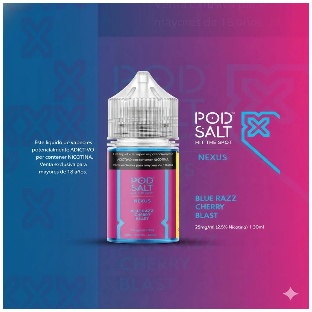 Pod Salt Nexus Blue Razz Cherry Blast 30ml 1 blue razz cherry blast pod salt 30 ml banner