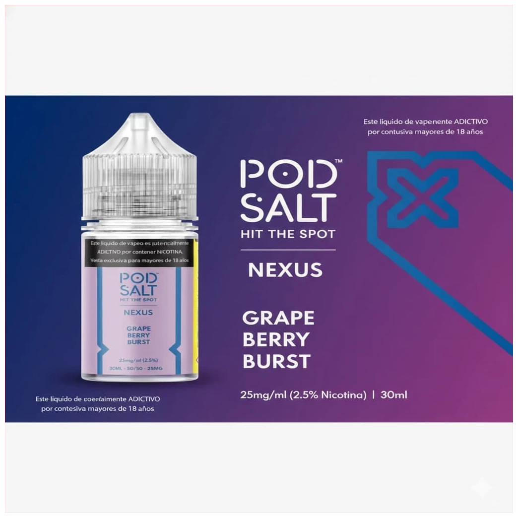 Pod Salt Nexus Grape Berry Burst 30ml 1 pod salt grape berry burst 30 ml banner