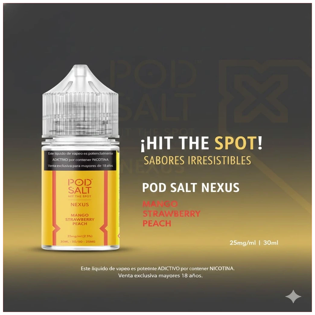 Pod Salt Nexus Mango Strawberry Peach 30ml 1 pod salt mango strawberry peach 30 ml banner