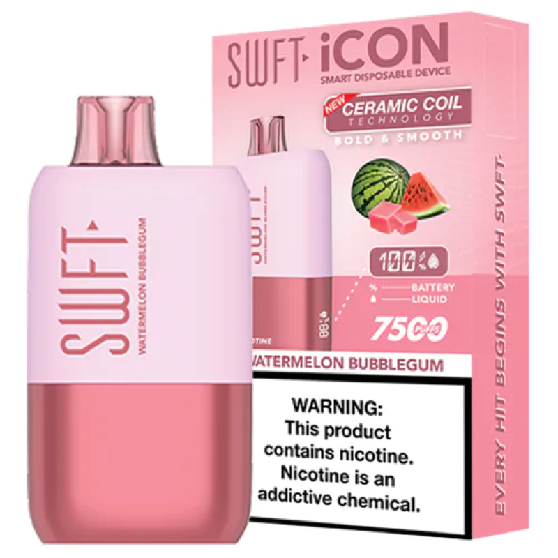 Vaporizador Swft Icon 7500 Puff Watermelon Bubblegum