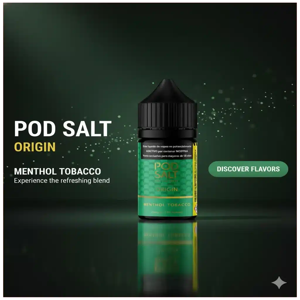 Pod Salt Origin Menthol Tobacco 30ml 1 tobacco menthol pod salt banner 3