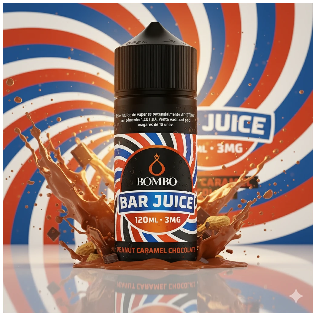 Bombo Bar Juice Peanut Caramel Chocolate 120ml 1 BANNER 18
