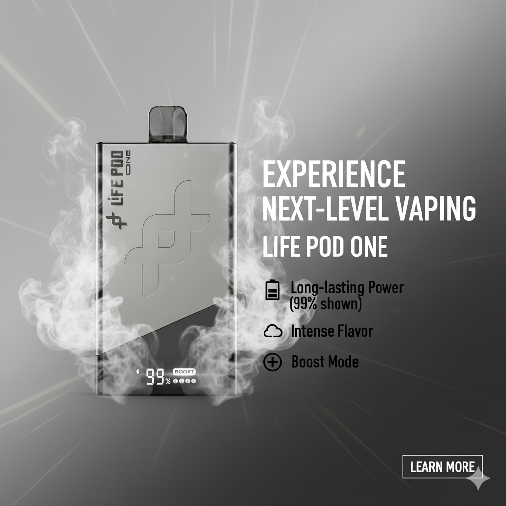 Vaporizador Desechable Life Pod One Carbon Black 40000 Puffs 1 BANNER 56