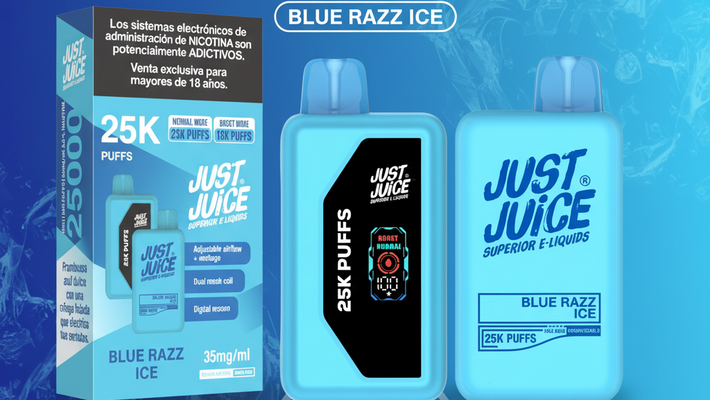 Just Juice 25000 Puffs Blue Razz Ice 1 Gemini Generated Image ufwwy7ufwwy7ufww e1759866036626