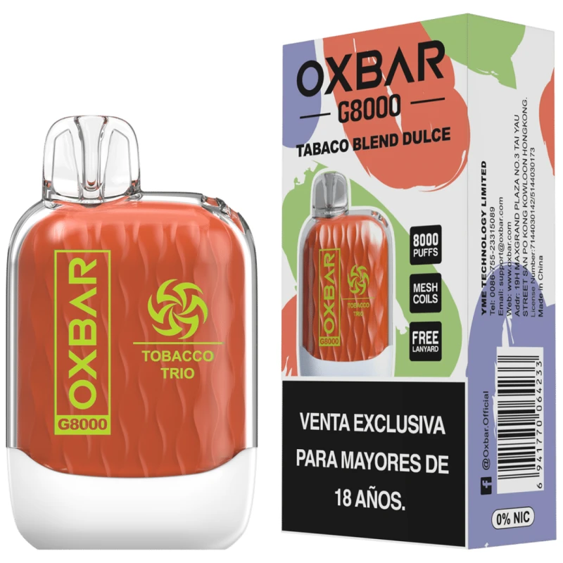 oxbar 8000 tobacco blend (1) oxbar 8000 tobacco blend 1