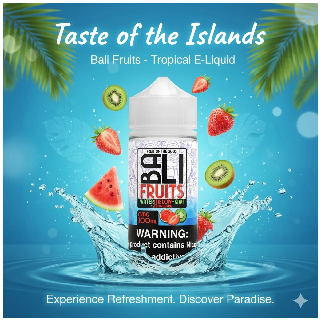 Bali Fruits Watermelon Kiwi Strawberry Super Ice 100ml 1 Banner Bali Fruits Watermelon Kiwi Strawberry Super Ice 100ml