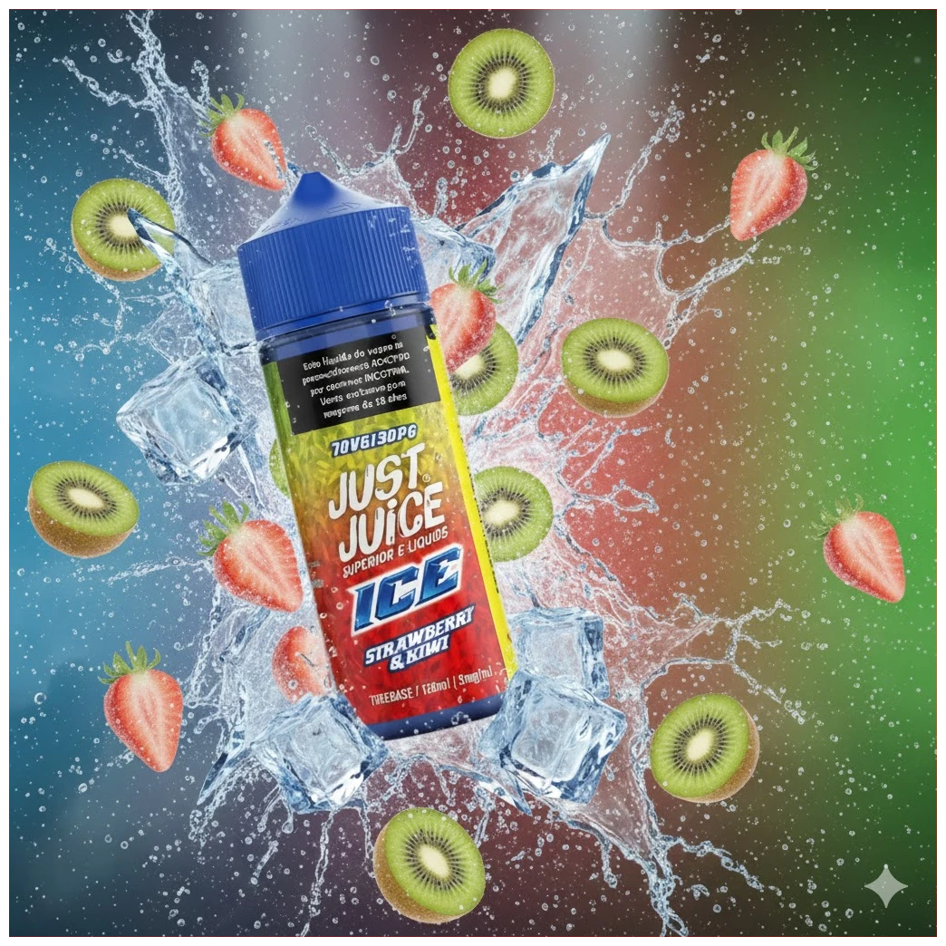 Just Juice Strawberry Kiwi Ice 120ml 1 Banner Just Juice Strawberry Kiwi Ice 120ml