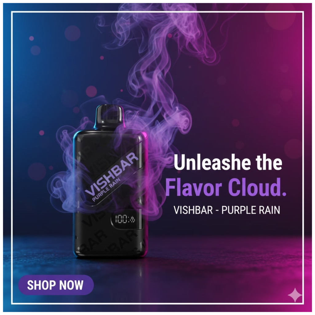 VISHBAR WEEKLY 20000 Puffs Grape Ice 1 Banner VISHBAR WEEKLY 20000 Puffs Grape Ice