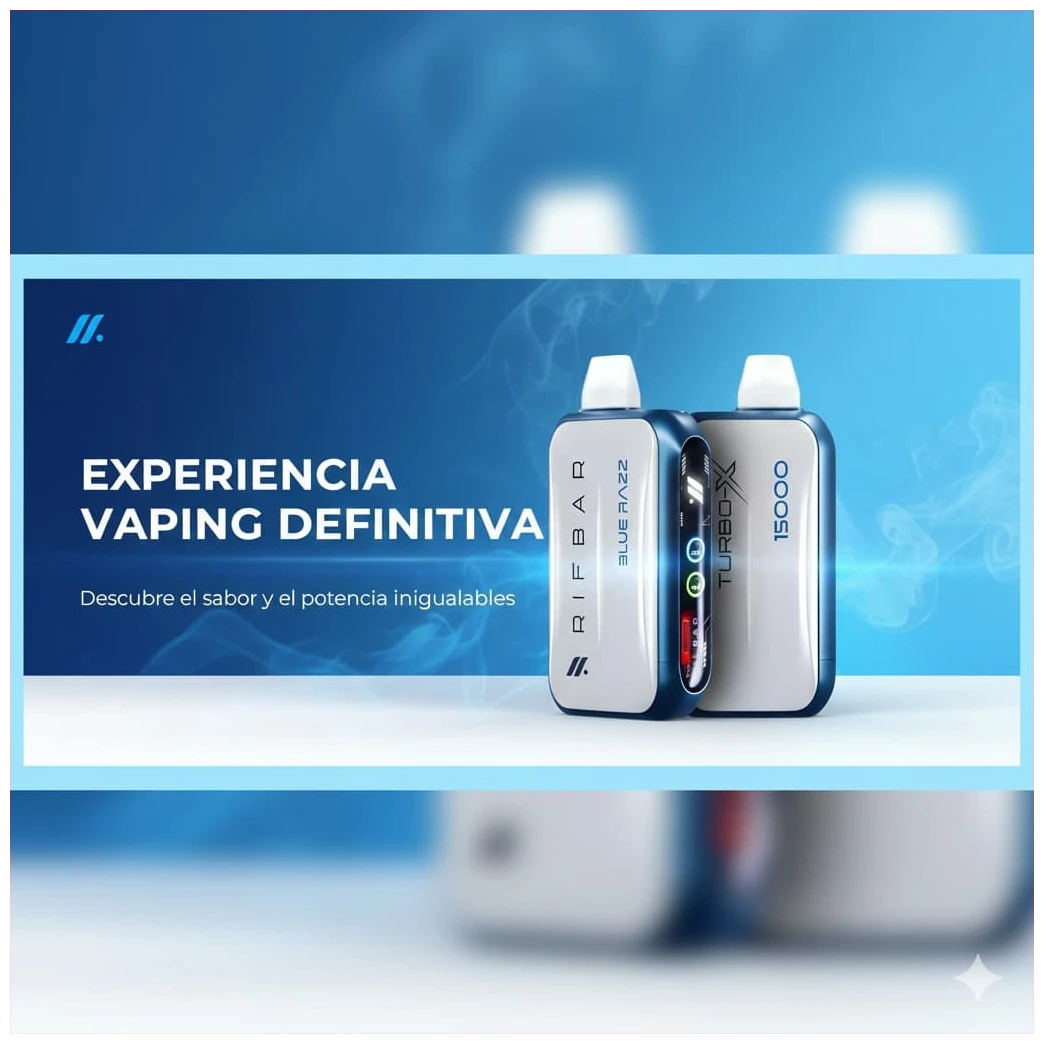 Banner Vaporizador RIFBAR X 15000 Puff Blue Razz