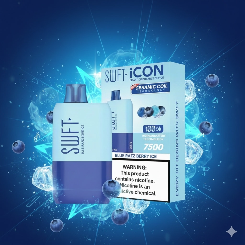 Banner Vaporizador SWFT ICON 7500 Puff Blue Razz Berry Ice 1