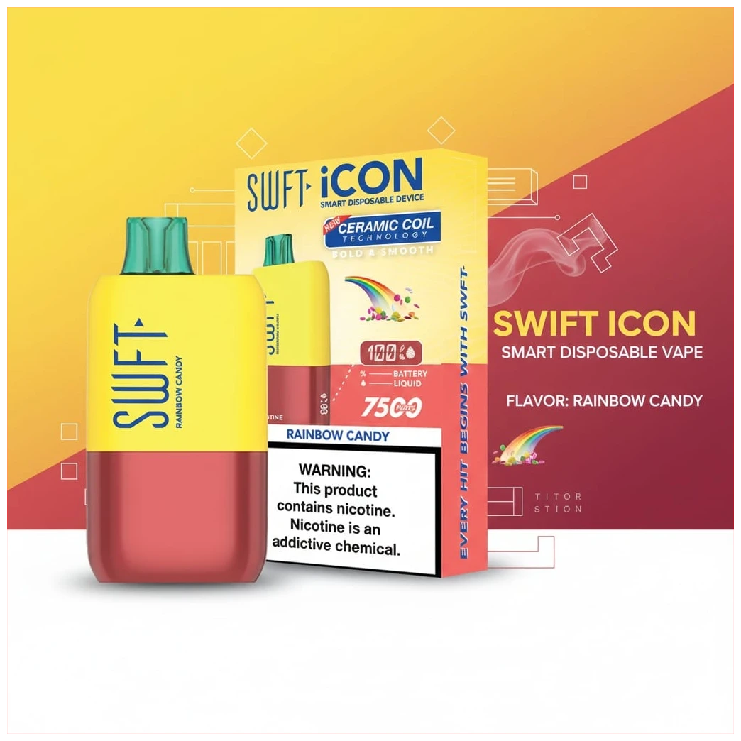 Banner Vaporizador SWFT ICON 7500 Puff Rainbow