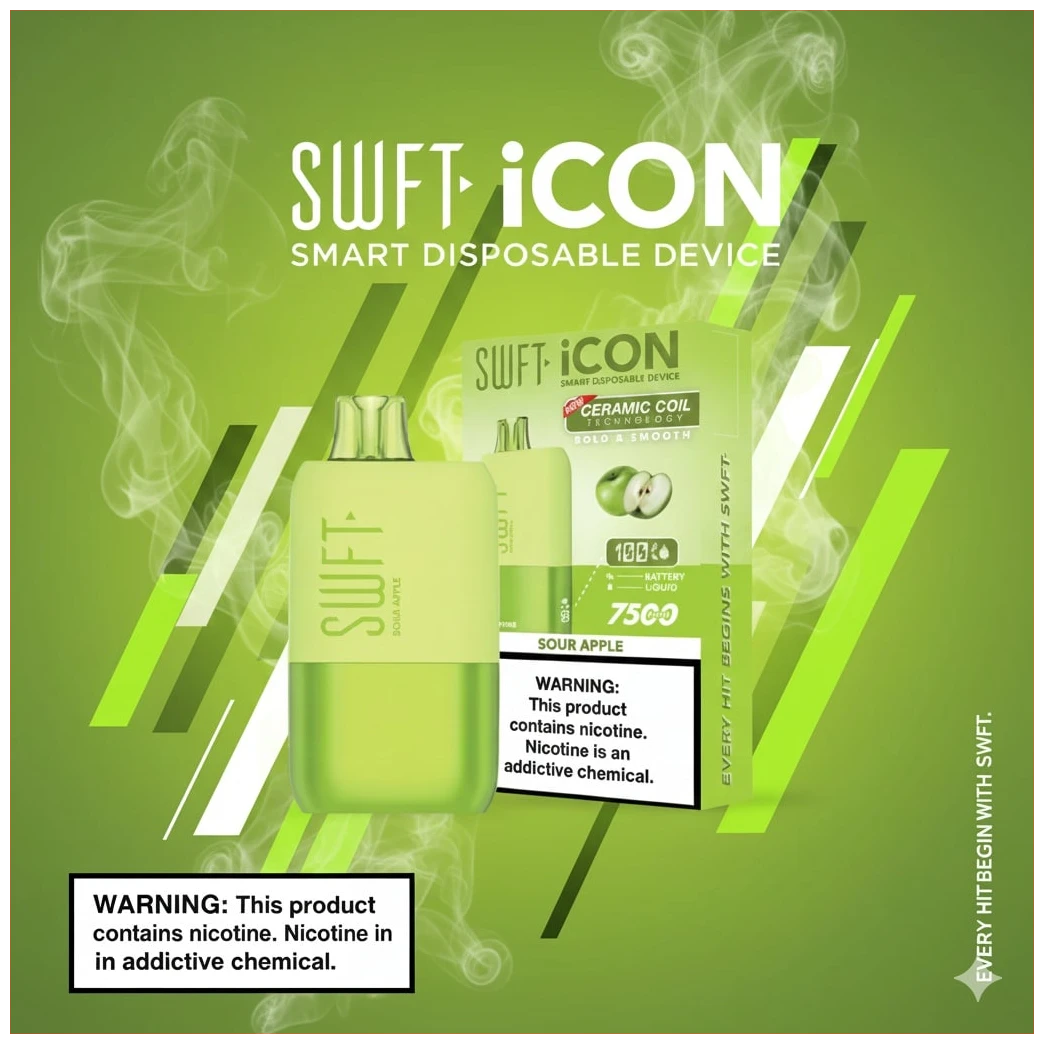 Banner Vaporizador SWFT ICON 7500 Puff Sour Apple