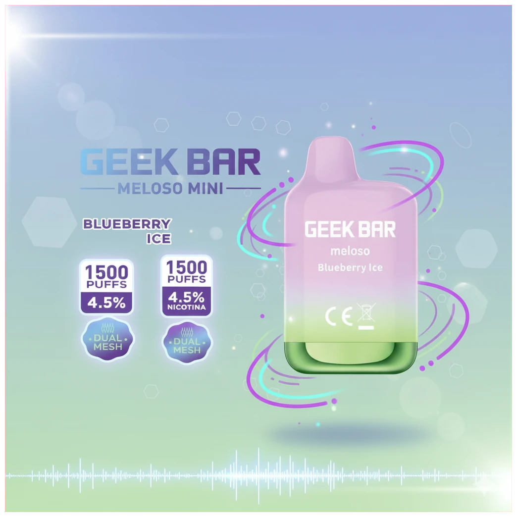 Geek Bar Meloso Mini Blueberry Ice 1500 Puff 1 Banner blueberry ice