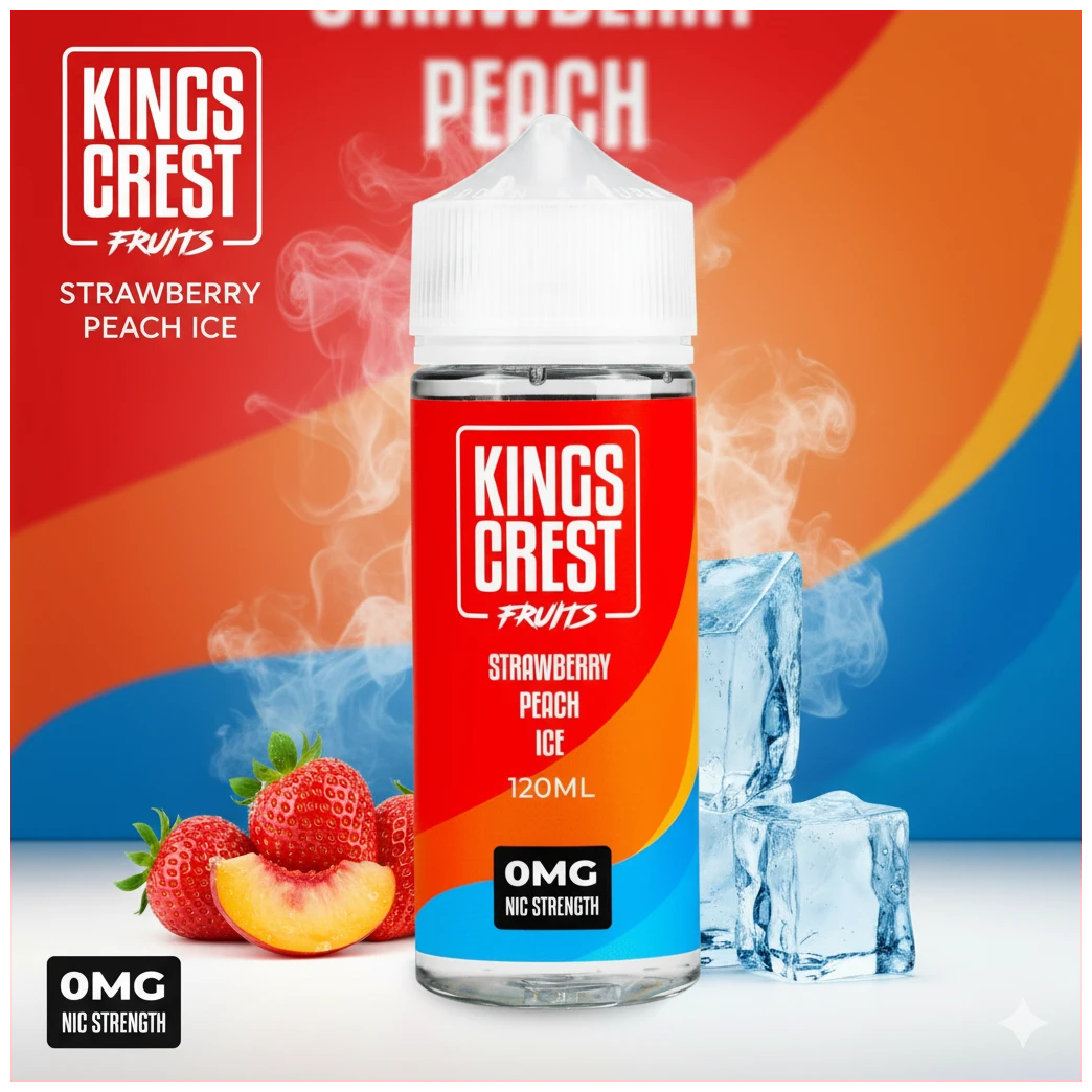 Kings Crest Fruits Strawberry Peach Ice 120ml 1 Banner strawberry peach ice 120ml