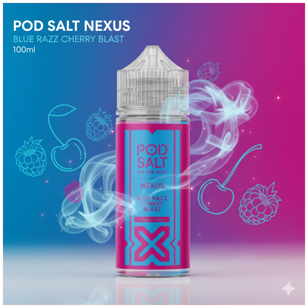Pod Salt Nexus Blue Razz Cherry Blast 100 ml BANNER