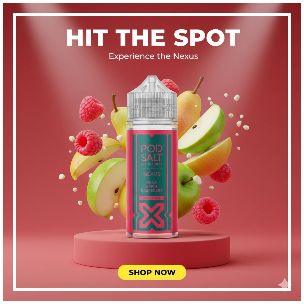 Pod Salt Pear Apple Raspberry 100ml BANNER