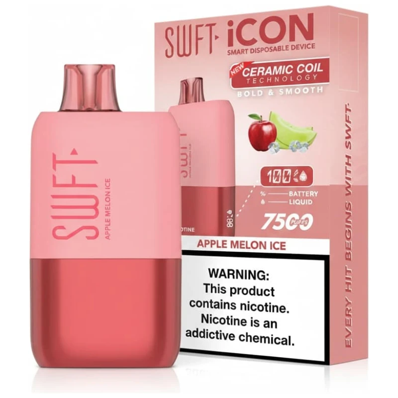 Vaporizador SWFT ICON 7500 Puff Apple Melon Ice