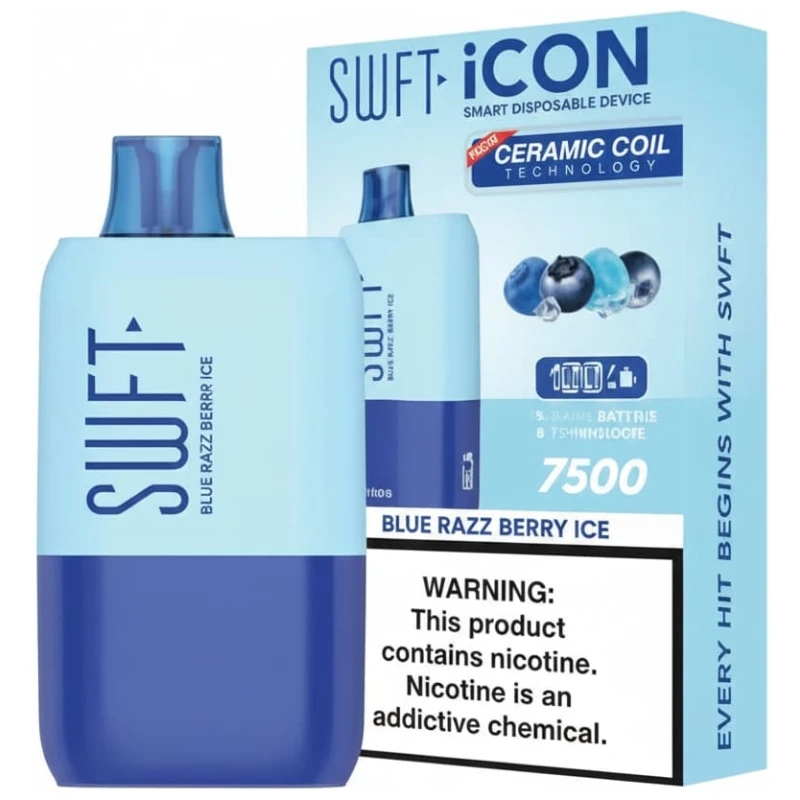 Vaporizador SWFT ICON 7500 Puff Blue Razz Berry Ice