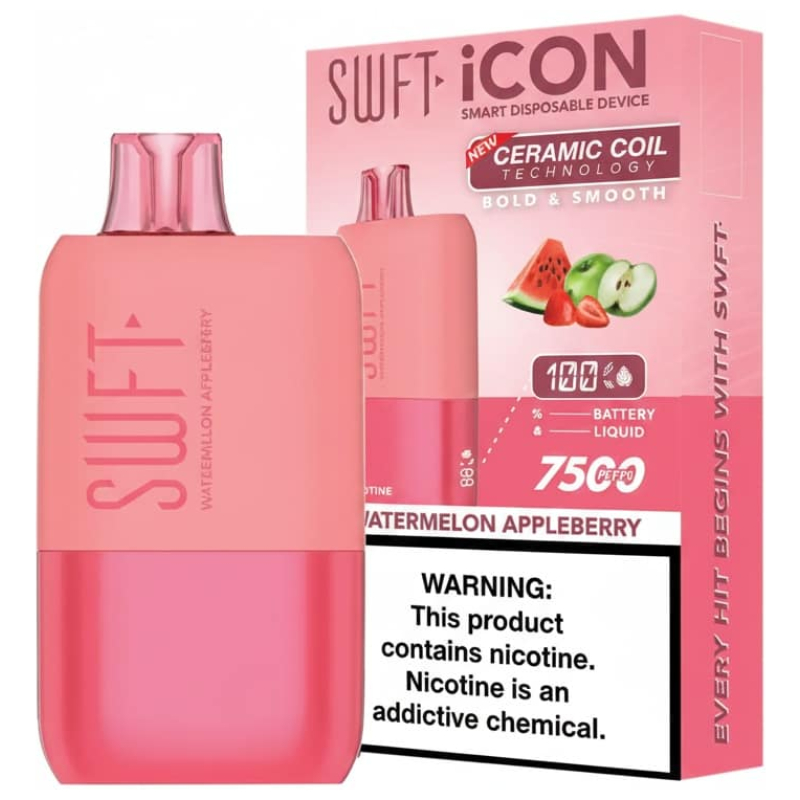 Vaporizador SWFT ICON 7500 Puff Watermelon Appleberry