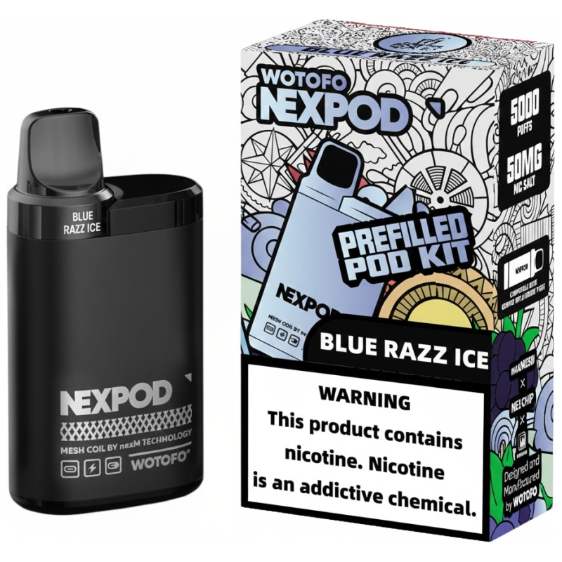Vaporizador Wotofo Nexpod Kit Blue Razz Ice 5000 Puffs Vaporizador Wotofo Nexpod Kit Blue Razz Ice 5000 Puffs