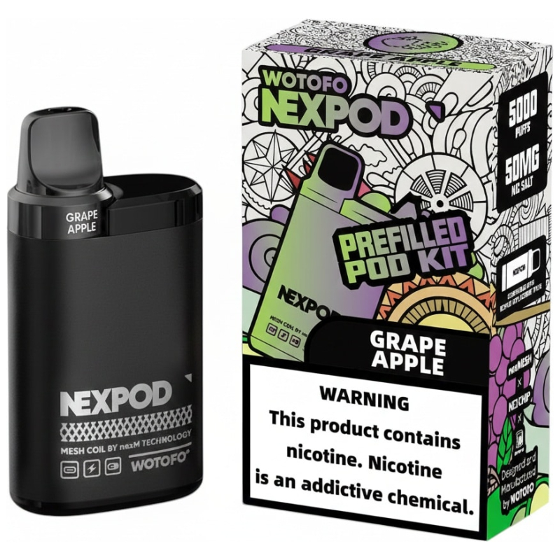 Vaporizador Wotofo Nexpod Kit Grape Apple 5000 Puffs