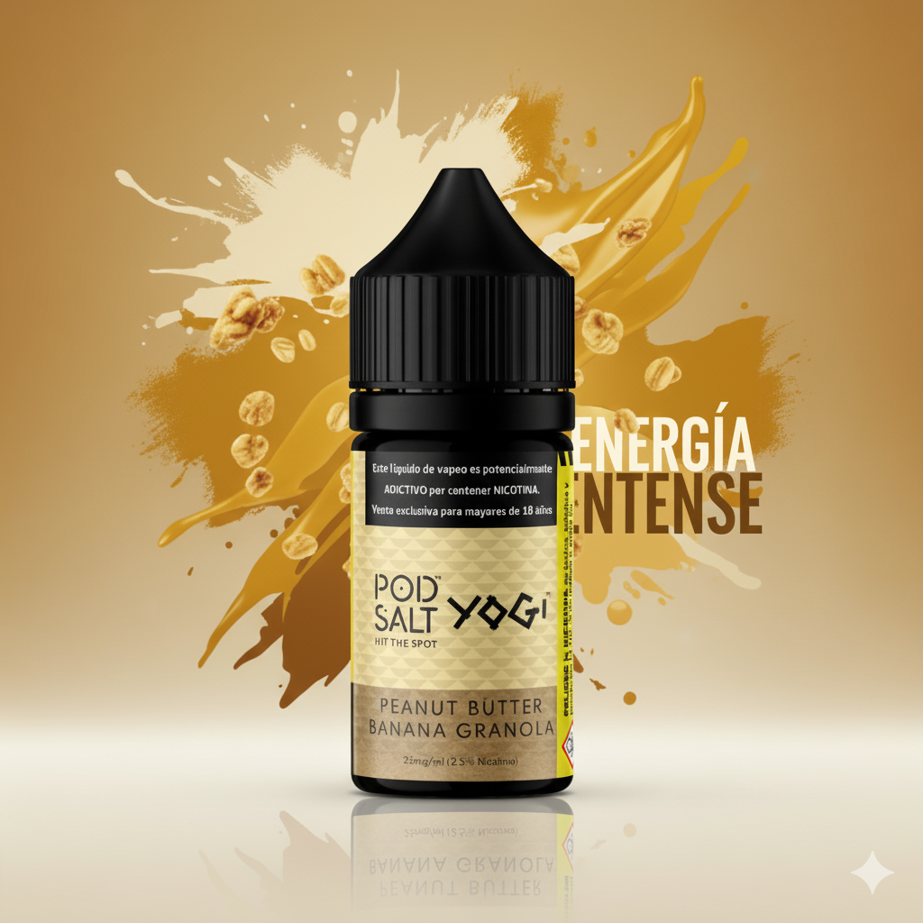 Pod Salt Yogi Peanut Butter Banana Granola 30ml 1 YOGI BANAN GRANOLA 30 ML banner 1