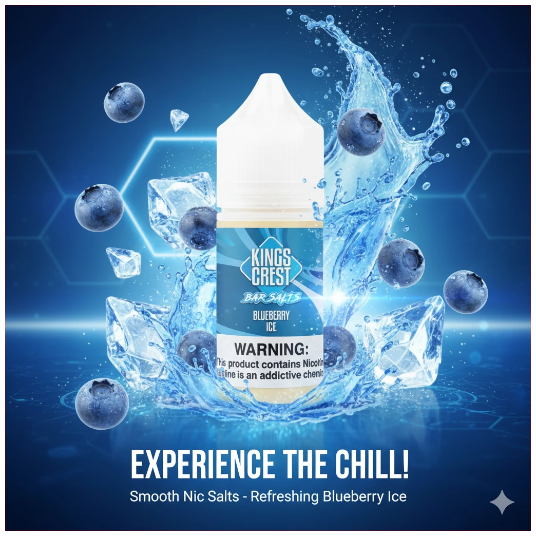 Kings Crest Bar Blueberry Ice Salt 30ml 1 kings crest bar salts blueberry ice 30 ml 1