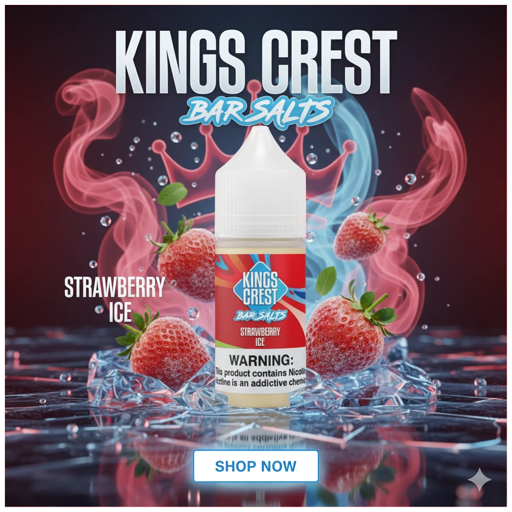 kings crest bar salts strawberry ice 30 ml banner
