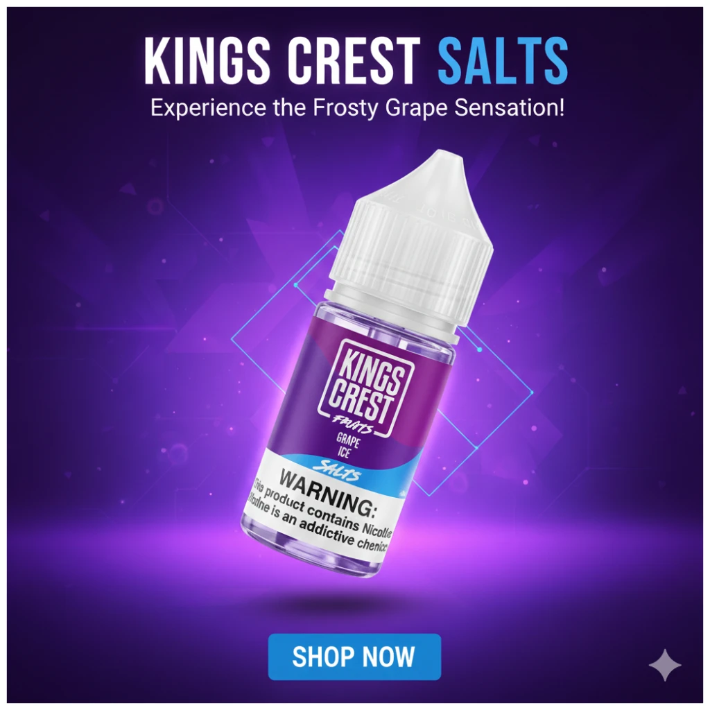 Kings Crest Fruits Grape Ice Salt 30ml 1 kings crest fruits grape ice 30 ml banner