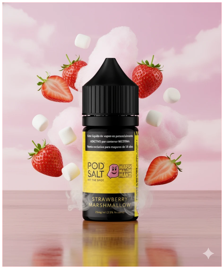 Pod Salt Marshmallow Man 3 Strawberry Marshmallow 30ml 1 marshmallow strawberry banner