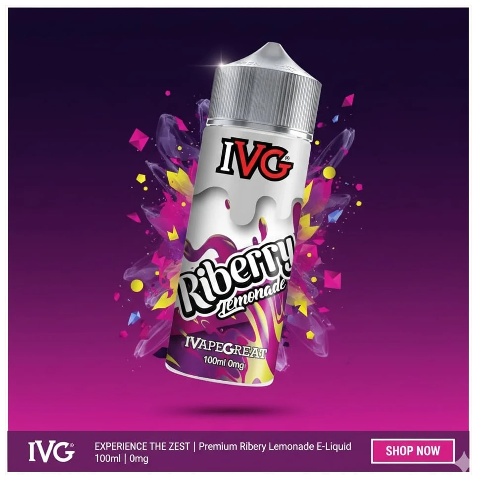 IVG Mixer Riberry Lemonade Shortfill 100ml 1 120ml 0mg RIBERRY LEMONADE Banner